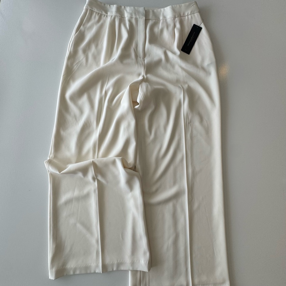 Donna Karan Cream Wide-Leg Dress Pants Trousers NEW with Tags Size 16